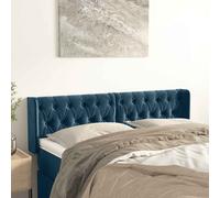 vidaXL Testiera ad Orecchio Blu Scuro 147x16x78/88 cm in Velluto