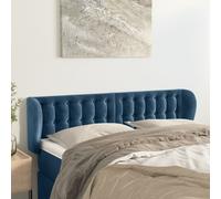 vidaXL Testiera ad Orecchio Blu Scuro 147x23x78/88 cm in Velluto