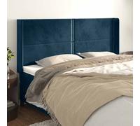 vidaXL Testiera ad Orecchio Blu Scuro 163x16x118/128 cm in Velluto
