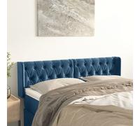 vidaXL Testiera ad Orecchio Blu Scuro 163x16x78/88 cm in Velluto