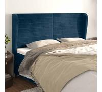 vidaXL Testiera ad Orecchio Blu Scuro 163x23x118/128 cm in Velluto