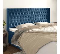 vidaXL Testiera ad Orecchio Blu Scuro 183x16x118/128 cm in Velluto