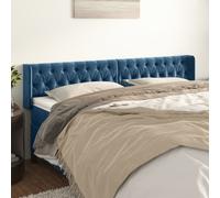 vidaXL Testiera ad Orecchio Blu Scuro 203x16x78/88 cm in Velluto