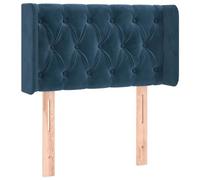 vidaXL Testiera ad Orecchio Blu Scuro 83x16x78/88 cm in Velluto