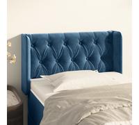 vidaXL Testiera ad Orecchio Blu Scuro 83x16x78/88 cm in Velluto
