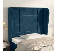vidaXL Testiera ad Orecchio Blu Scuro 83x23x118/128 cm in Velluto