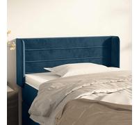 vidaXL Testiera ad Orecchio Blu Scuro 93x16x78/88 cm in Velluto