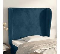 vidaXL Testiera ad Orecchio Blu Scuro 93x23x118/128 cm in Velluto