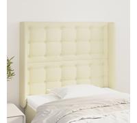 vidaXL Testiera ad Orecchio Crema 103x16x118/128 cm in Similpelle