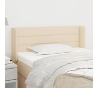 VidaXL Testiera ad Orecchio Crema 103x16x78/88 cm in Tessuto