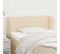 vidaXL Testiera ad Orecchio Crema 103x23x78/88 cm in Tessuto