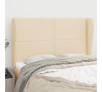 vidaXL Testiera ad Orecchio Crema 147 x 23 x 118/128 cm in Tessuto