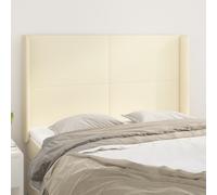 VidaXL Testiera ad Orecchio Crema 147x16x118/128 cm in Similpelle