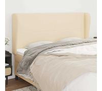 vidaXL Testiera ad Orecchio Crema 163x23x118/128 cm in Tessuto