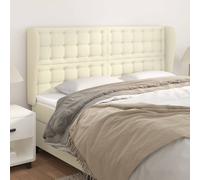 VidaXL Testiera ad Orecchio Crema 203x23x118/128 cm in Similpelle