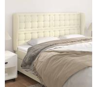 VidaXL Testiera ad Orecchio Crema 203x23x118/128 cm in Similpelle