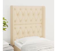 vidaXL Testiera ad Orecchio Crema 83x16x118/128 cm in Tessuto