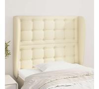 vidaXL Testiera ad Orecchio Crema 93x23x118/128 cm in Similpelle