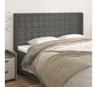 vidaXL Testiera ad Orecchio Grigio 183x16x118/128 cm in Similpelle