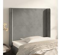 AX Testiera Letto Grigio 103x16x118/128cm 2 Orecchie Testata Regolabile 3119342