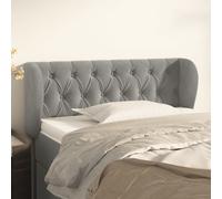 vidaXL Testiera ad Orecchio Grigio Chiaro 103x23x78/88 cm in Velluto