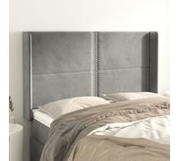 vidaXL Testiera ad Orecchio Grigio Chiaro 147x16x118/128 cm in Velluto