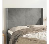 VidaXL Testiera ad Orecchio Grigio Chiaro 147x16x118/128 cm in Velluto