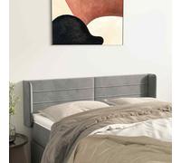 vidaXL Testiera ad Orecchio Grigio Chiaro 147x16x78/88 cm in Velluto
