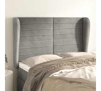 vidaXL Testiera ad Orecchio in Velluto Grigio Chiaro 147x23x118/128 cm