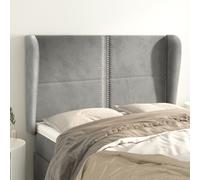 vidaXL Testiera ad Orecchio Grigio Chiaro 147x23x118/128 cm in Velluto