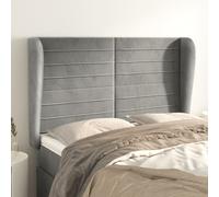 VidaXL Testiera ad Orecchio Grigio Chiaro 147x23x118/128 cm in Velluto