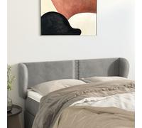 VidaXL Testiera ad Orecchio Grigio Chiaro 147x23x78/88 cm in Velluto