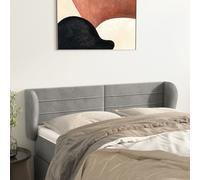 vidaXL Testiera ad Orecchio Grigio Chiaro 147x23x78/88 cm in Velluto