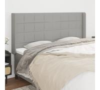 vidaXL Testiera ad Orecchio Grigio Chiaro 163x16x118/128 cm in Tessuto