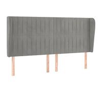 vidaXL Testiera ad Orecchio in Velluto Grigio Chiaro 163x23x118/128 cm