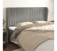 vidaXL Testiera ad Orecchio Grigio Chiaro 163x23x118/128 cm in Velluto