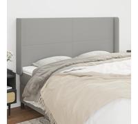 vidaXL Testiera ad Orecchio Grigio Chiaro 183x16x118/128 cm in Tessuto