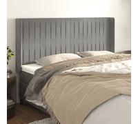 vidaXL Testiera ad Orecchio Grigio Chiaro 183x16x118/128 cm in Velluto