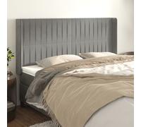 vidaXL Testiera ad Orecchio Grigio Chiaro 183x16x118/128 cm in Velluto