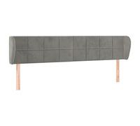 vidaXL Testiera ad Orecchio Grigio Chiaro 183x23x78/88 cm in Velluto