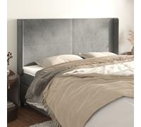 VidaXL Testiera ad Orecchio Grigio Chiaro 203x16x118/128 cm in Velluto