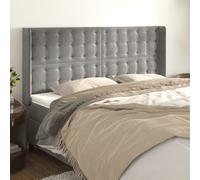 vidaXL Testiera ad Orecchio Grigio Chiaro 203x16x118/128 cm in Velluto