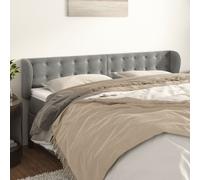 vidaXL Testiera ad Orecchio Grigio Chiaro 203x23x78/88 cm in Velluto