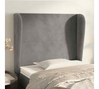 VidaXL Testiera ad Orecchio Grigio Chiaro 83x23x118/128 cm in Velluto