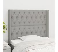 vidaXL Testiera ad Orecchio Grigio Chiaro 93x16x118/128 cm in Tessuto