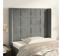 VIDAXL - Testiera Ad Orecchio Grigio Chiaro 93x16x118/128 Cm In Velluto