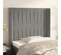 vidaXL Testiera ad Orecchio Grigio Chiaro 93x16x118/128 cm in Velluto