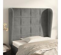vidaXL Testiera ad Orecchio Grigio Chiaro 93x23x118/128 cm in Velluto
