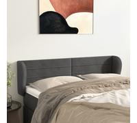 vidaXL Testiera ad Orecchio Grigio Scuro 147x23x78/88 cm in Velluto