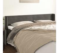 vidaXL Testiera ad Orecchio Grigio Scuro 203x16x78/88 cm in Velluto